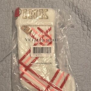 PINK Victoria's Secret Red and White Holiday Stocking